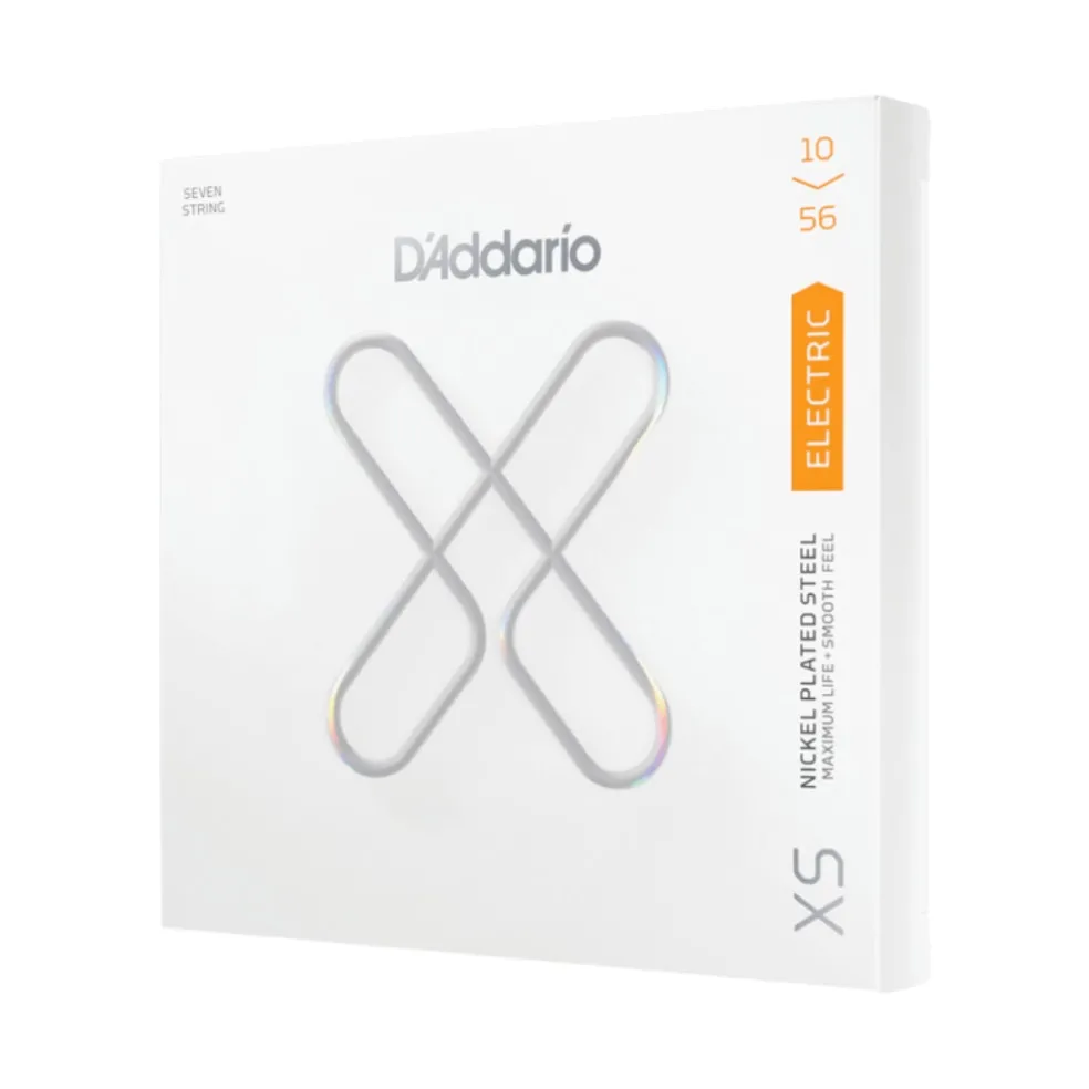 D'Addario XSE1056 XS Nickel-plated Steel Coated Electric Guitar Strings - .010-.056 7-String Regular