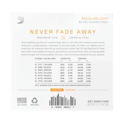 D'Addario XSE1056 XS Nickel-plated Steel Coated Electric Guitar Strings - .010-.056 7-String Regular