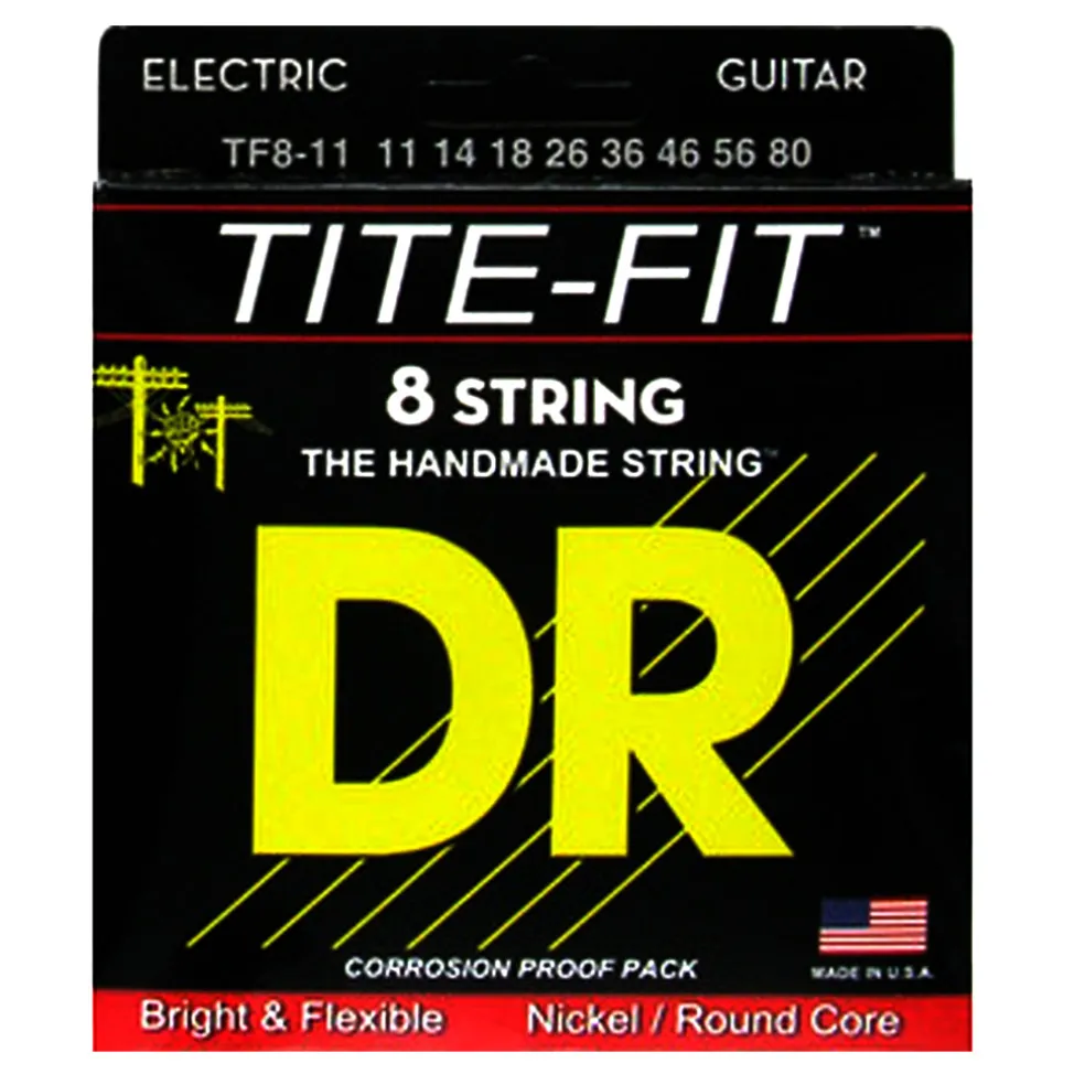 DR TF8-11 TITE-FIT - Nickel Plated: 8-String Heavy 11-80