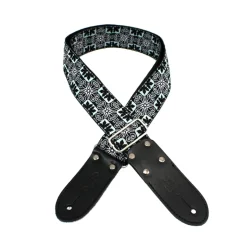 DSL JAC20-FIL-WHITE 2" Strap Jacquard Weave Fil Design White