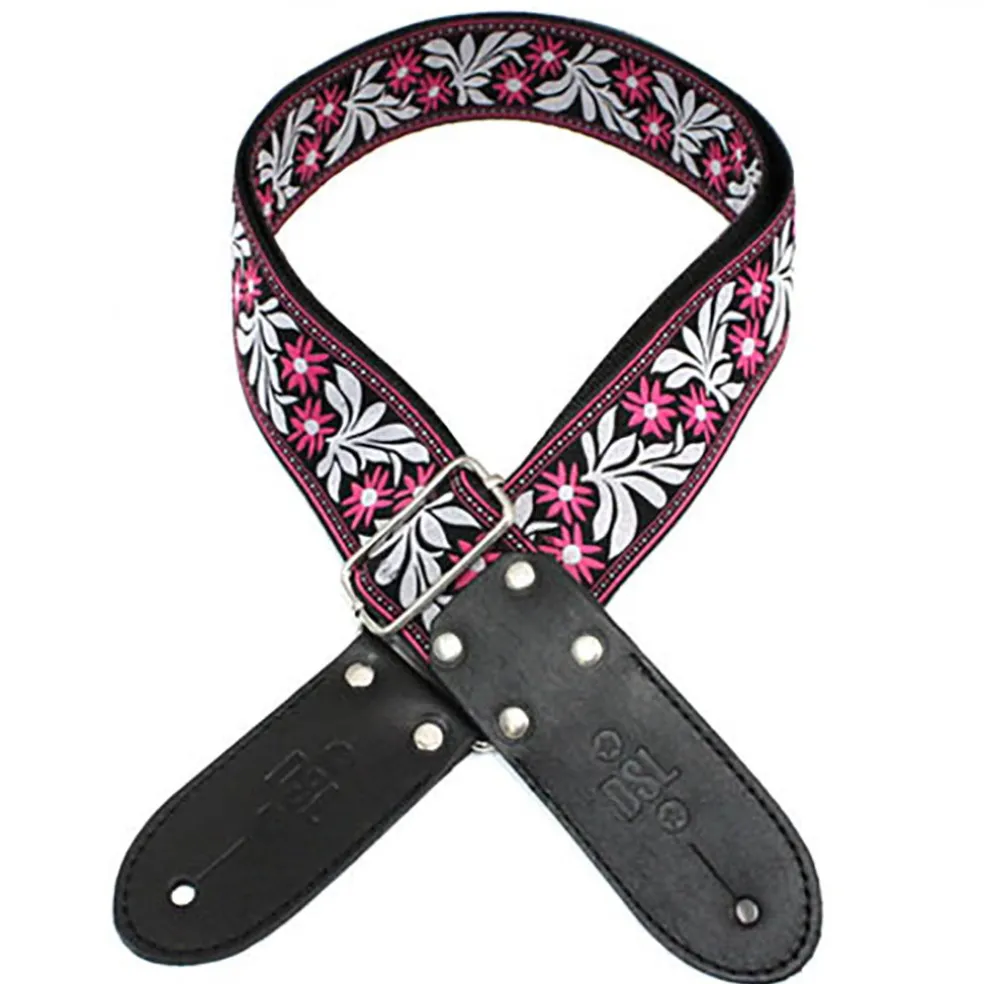 DSL JAC20-FLOWER-FUSCHIA 2" Strap Jacquard Weave - Flower Fuschia