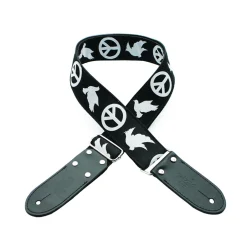 DSL JAC20-PEACE-BLACK Strap 2" Jacquard Weave Peace Black