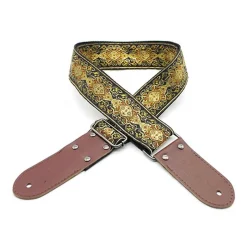 DSL Jacquard Weaving Guitar Strap - 2" Gold