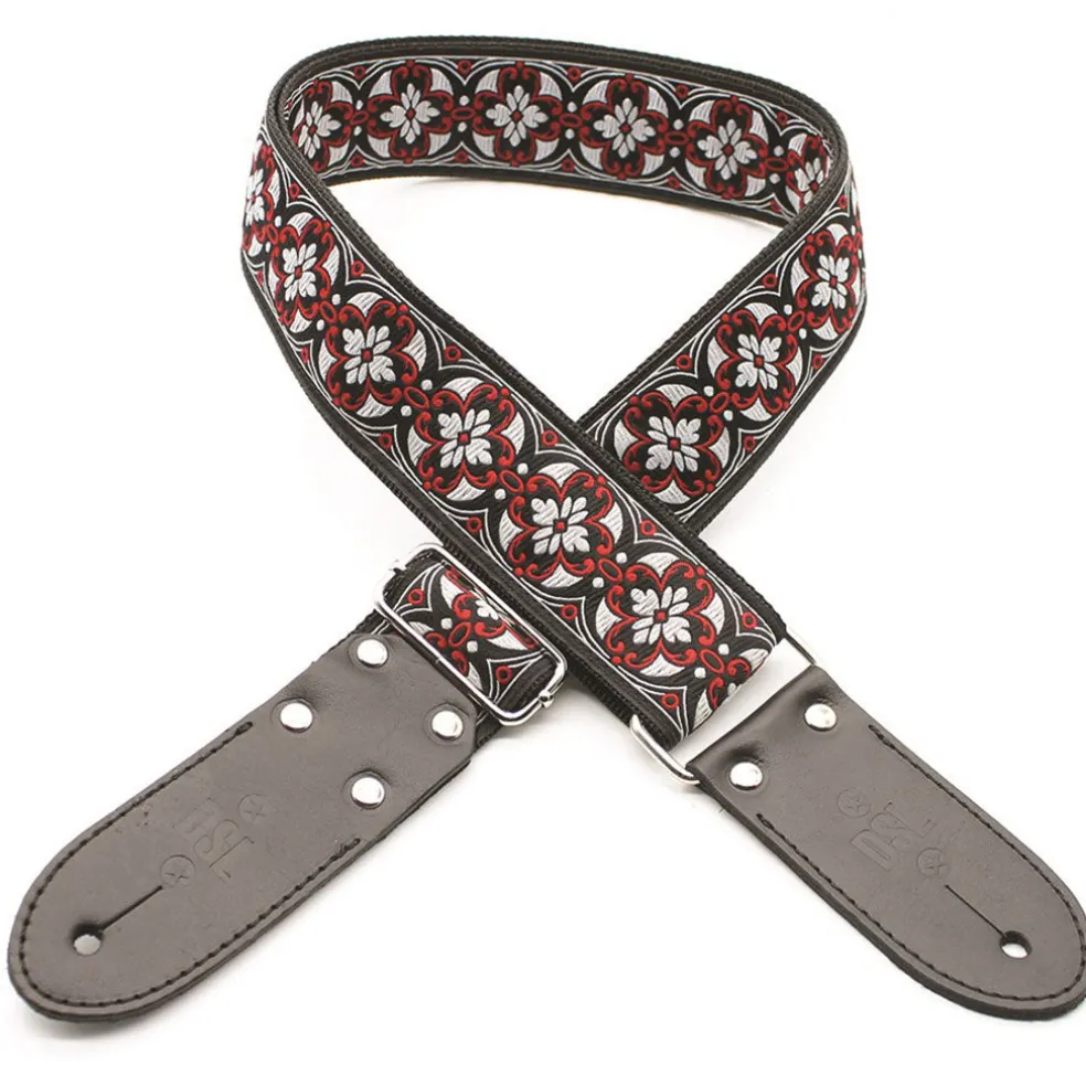 DSL JAC20-REDHOUSE Strap 2" Jacquard Weave Red/Black