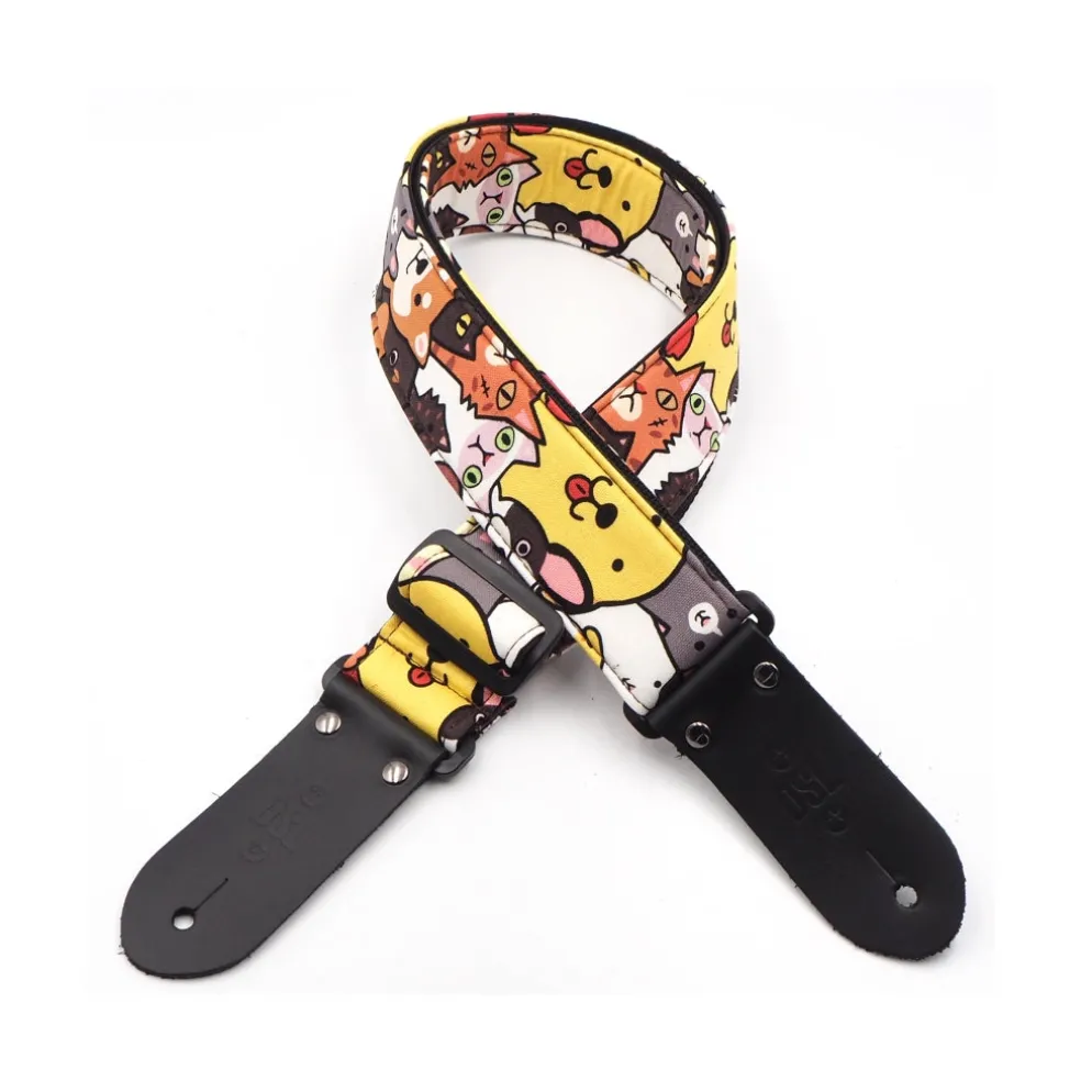 DSL 2" Handmade Printed Fabric Guitar Strap - Cats & Dogs