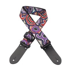 DSL 2" Indigenous Handmade Fabric Guitar Strap - Tingari Cycle
