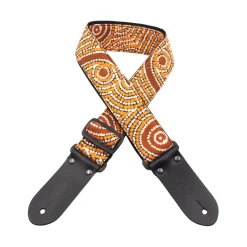 DSL 2" Indigenous Handmade Fabric Guitar Strap - Goanna Dreaming
