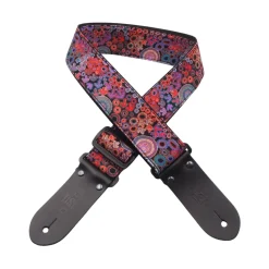 DSL 2" Indigenous Handmade Fabric Guitar Strap - Emu Dreaming
