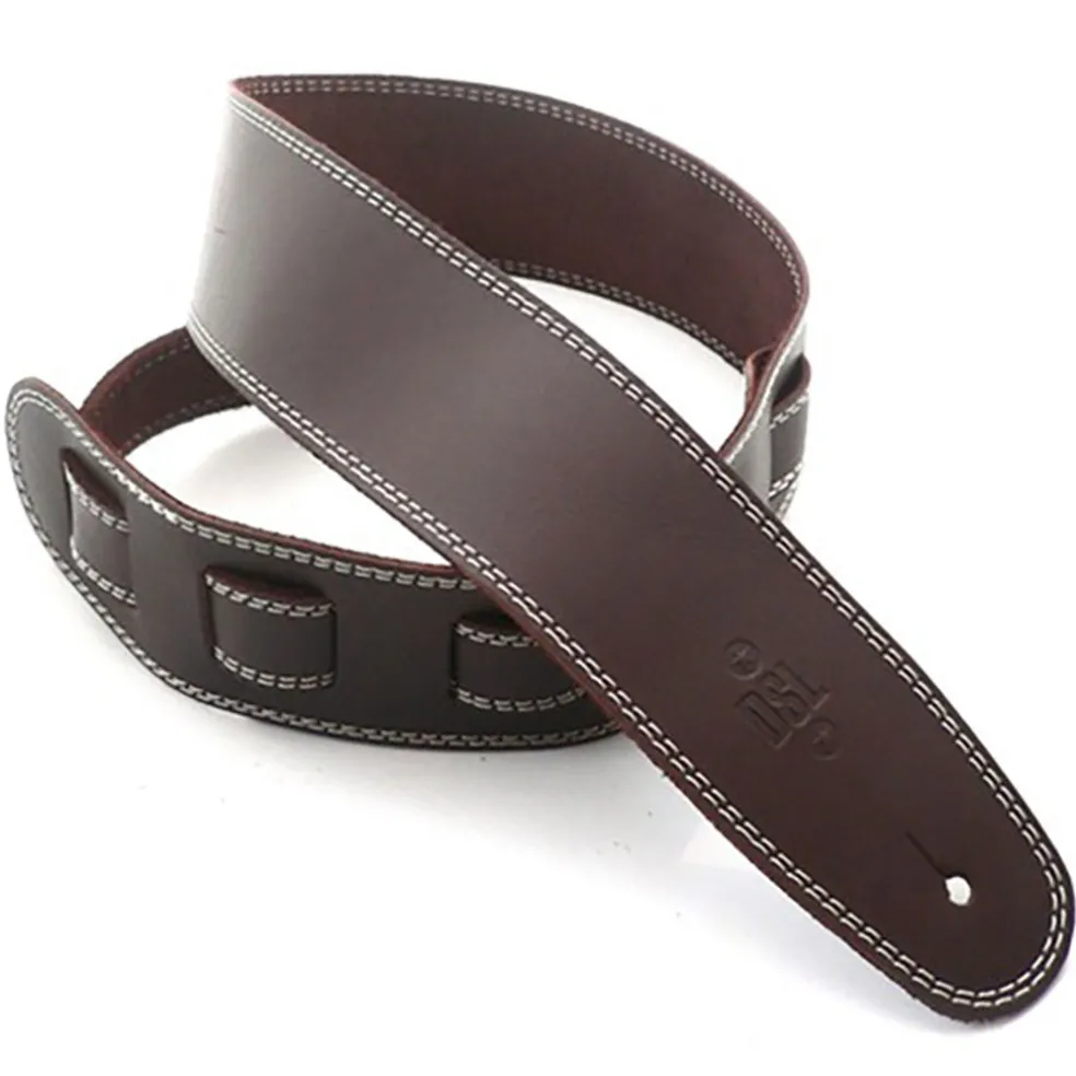 DSL SGE25-17-3 Strap 2.5" Single Ply Brown with Beige Stitch