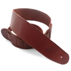 DSL SGE25-16-2 Strap 2.5" Single Ply Maroon with Brown Stitch