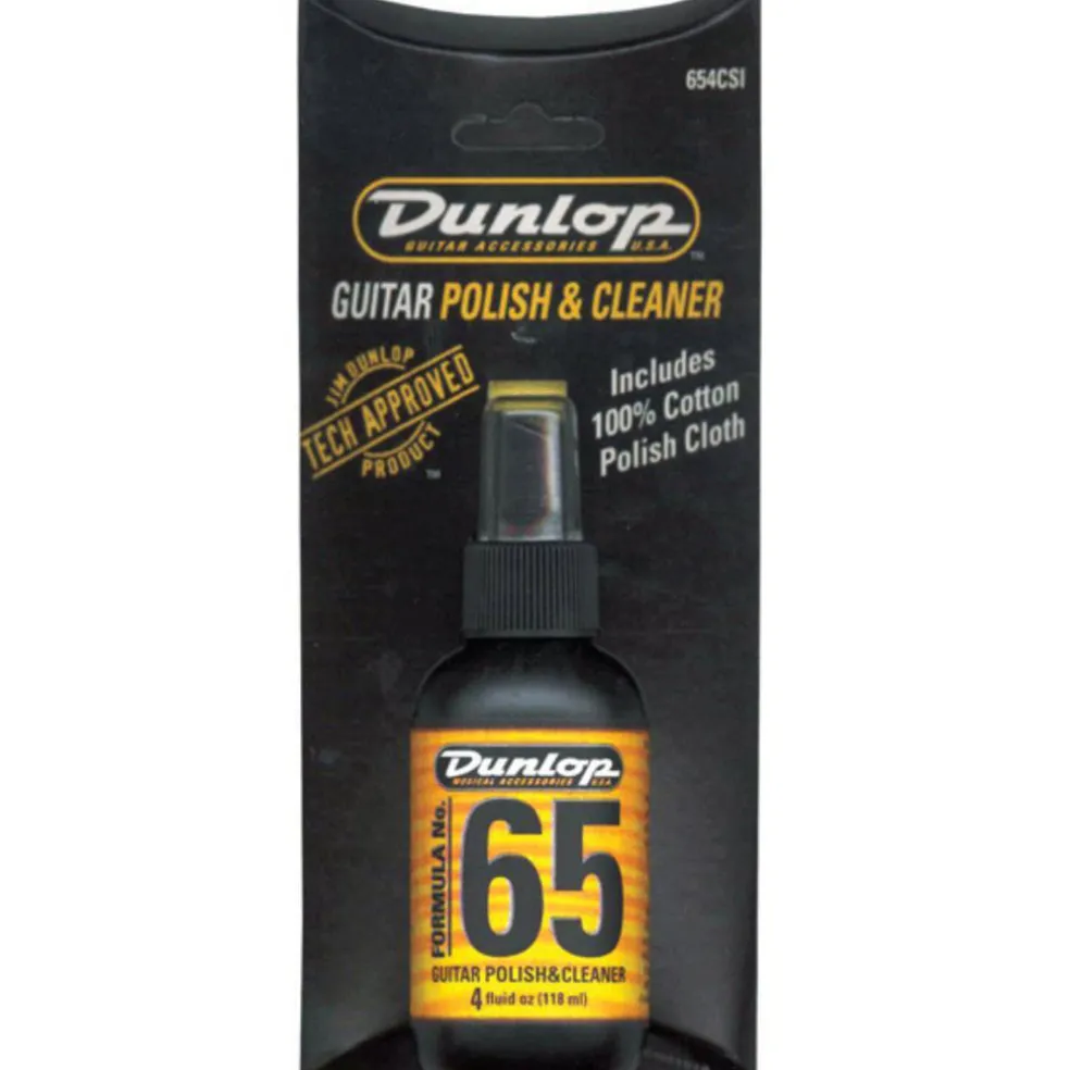 Dunlop 65 Guitar Polish/Cleaner - 118ml + Cleaning & Polishing cloth
