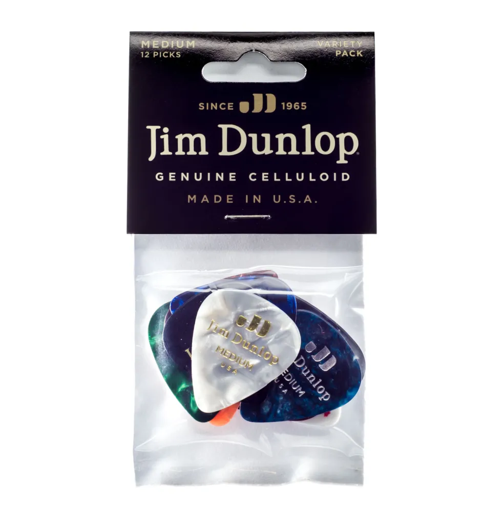 Dunlop JPVP106 - Medium Celluloid Picks Variety 12pk