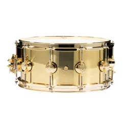 DW Collectors Series 14x6.5 Bell Brass Snare Drum with Gold Hardware - DRVN6514SPG