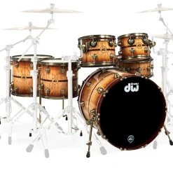 DW Collector's 50th Anniversary 6-piece Shell Pack - Burnt Toast Burst Lacquer with Antique Gold Hardware