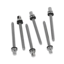 DW True-Pitch Chrome Tension Rods: M5.8"x2.25" - 6pk