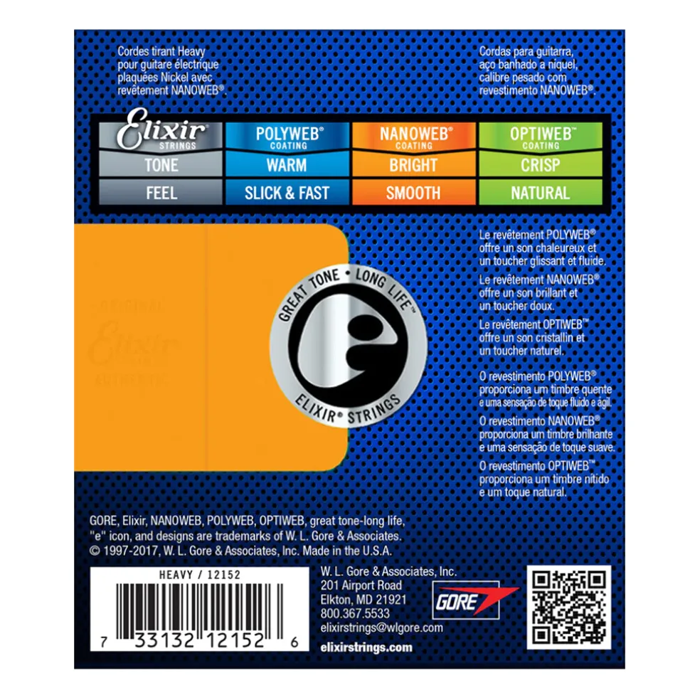 Elixir 12152 - Nano Heavy 12-52 Guitar Strings