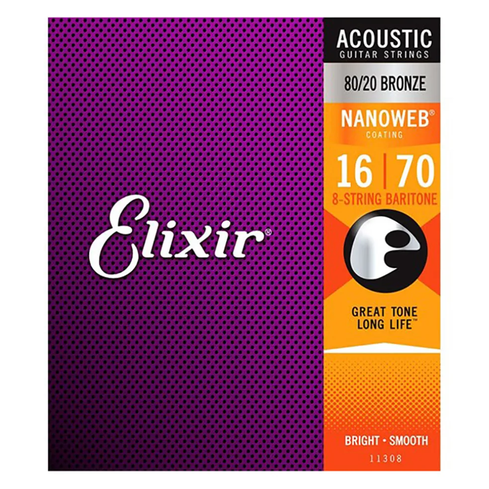 Elixir 11308 - Nanoweb 16-70 8 String Baritone Guitar Strings
