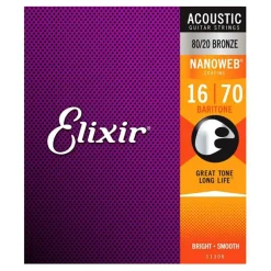 Elixir 11306 - Nanoweb 16-70 Baritone Guitar Strings