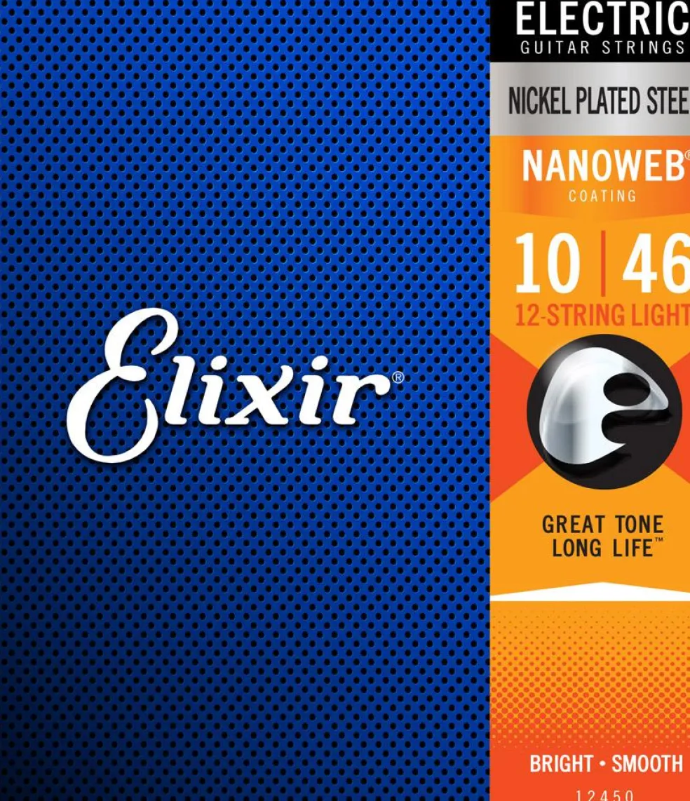Elixir 12450 - Nanoweb 12 String 10-46 Light Electric Guitar Strings