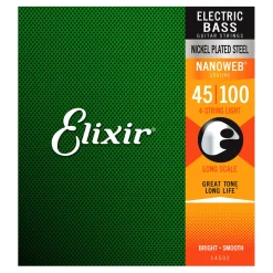Elixir 14652 - Nanoweb Stainless Steel 45-100 Bass Guitar Strings