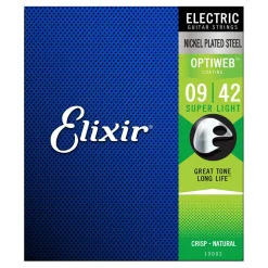 Elixir 19002 - Optiweb Electric Super Light 9-42 Guitar Strings