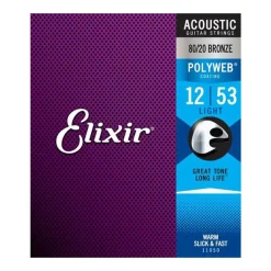 Elixir 11050 - Polyweb Acoustic 80/20 Light 12-53 Guitar Strings