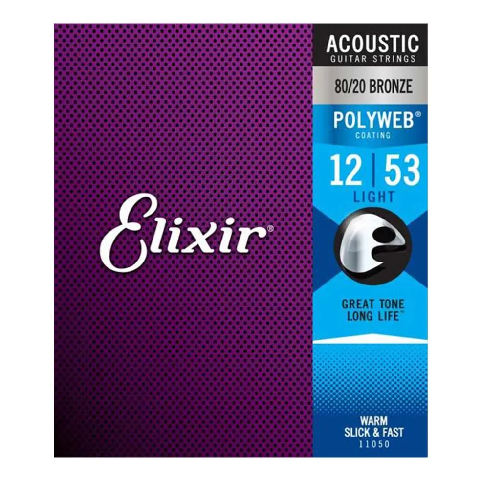 Elixir 11050 - Polyweb Acoustic 80/20 Light 12-53 Guitar Strings