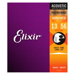Elixir 16102 Nanoweb Phosphor Bronze Medium 13-56
