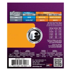 Elixir 16102 Nanoweb Phosphor Bronze Medium 13-56