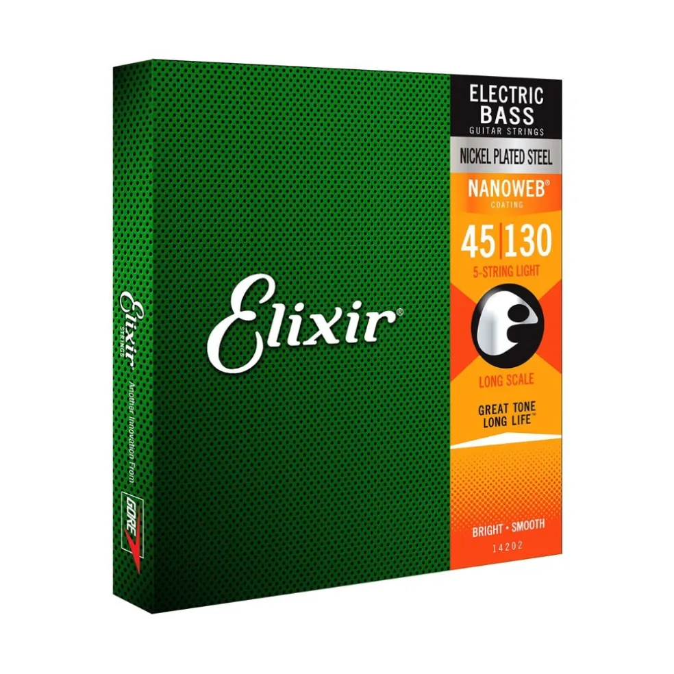 Elixir Nanoweb 5 String Bass Light Long Scale 45 to 130