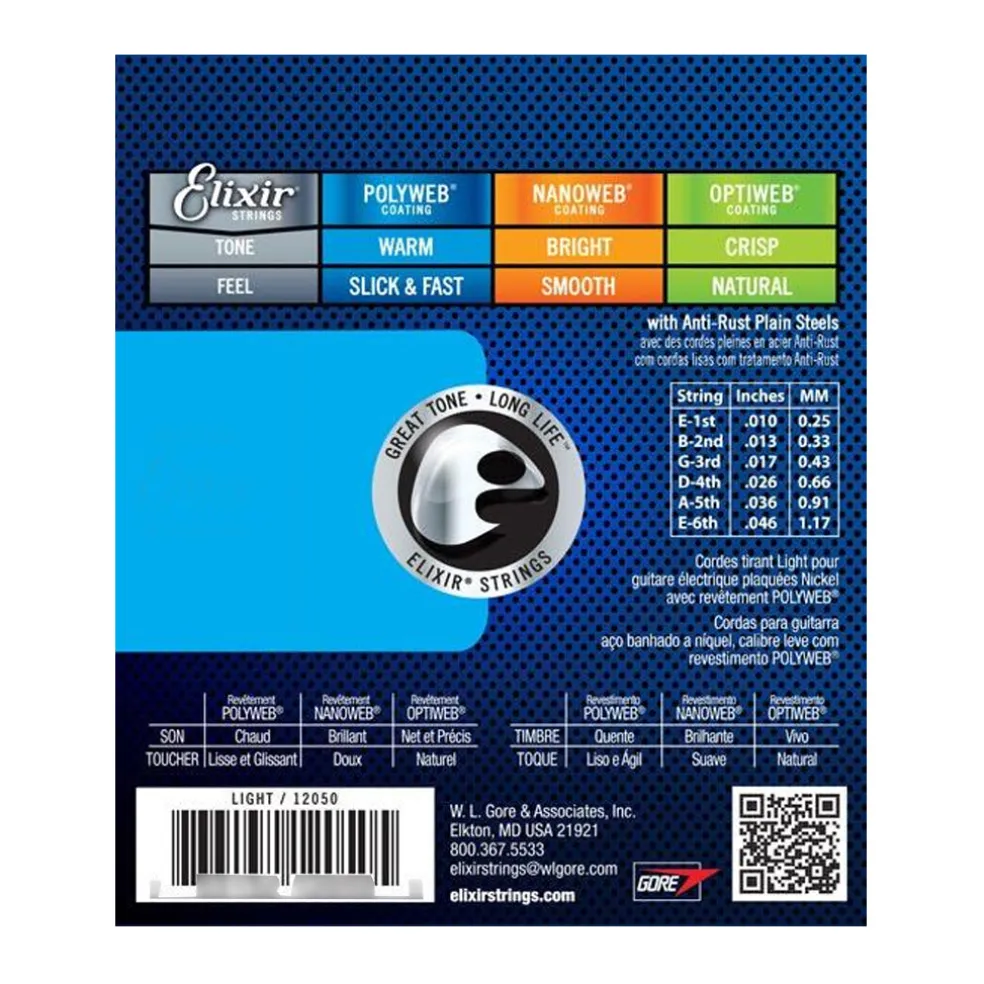 Elixir Polyweb 10/46 Electric String Set Nickel Plated Steel Light E12050