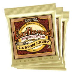 Erine Ball Earthwood Custom Light Phos Brnz Ac Gtr Strings 3 Pk 11.5 54