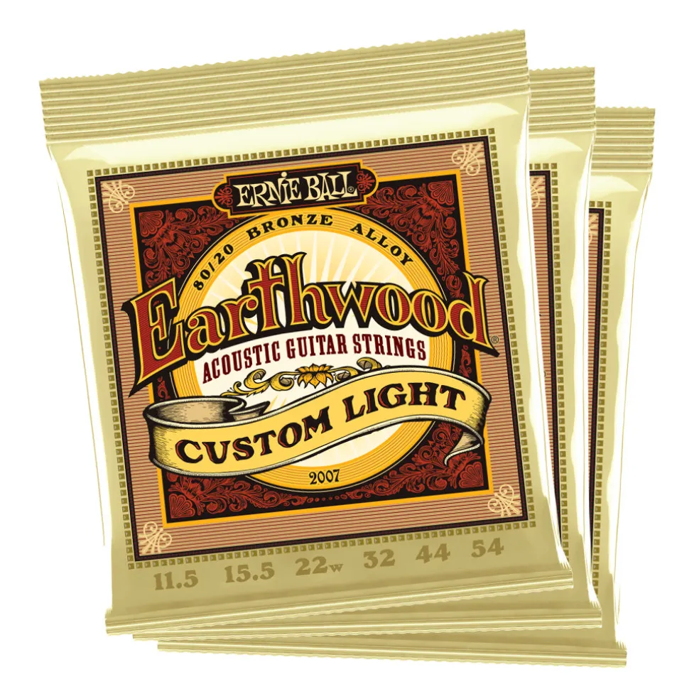 Erine Ball Earthwood Custom Light Phos Brnz Ac Gtr Strings 3 Pk 11.5 54