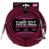 Ernie Ball 7.5 Meter Braided Straight / Angle Instrument Cable, Black / Red