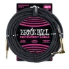 Ernie Ball 5.5 Meters Braided Straight / Angle Inst Cable, Black