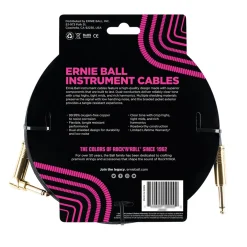 Ernie Ball 5.5 Meters Braided Straight / Angle Inst Cable, Black