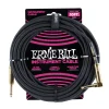 Ernie Ball 3 Meters Braided Straight / Angle Instrument Cable, Black