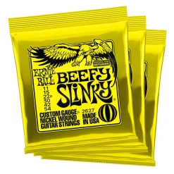 Ernie Ball Beefy Slinky Nckl Wnd Elec Gtr Strings 3Pk 11-54