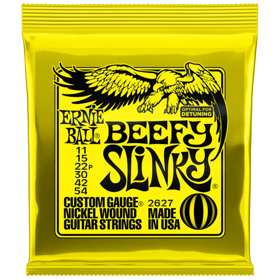 Ernie Ball Beefy Slinky Nickel Wound Electric Guitar Strings, 11-54 Gauge