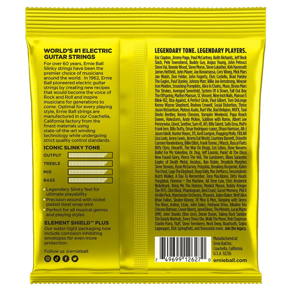 Ernie Ball Beefy Slinky Nickel Wound Electric Guitar Strings, 11-54 Gauge