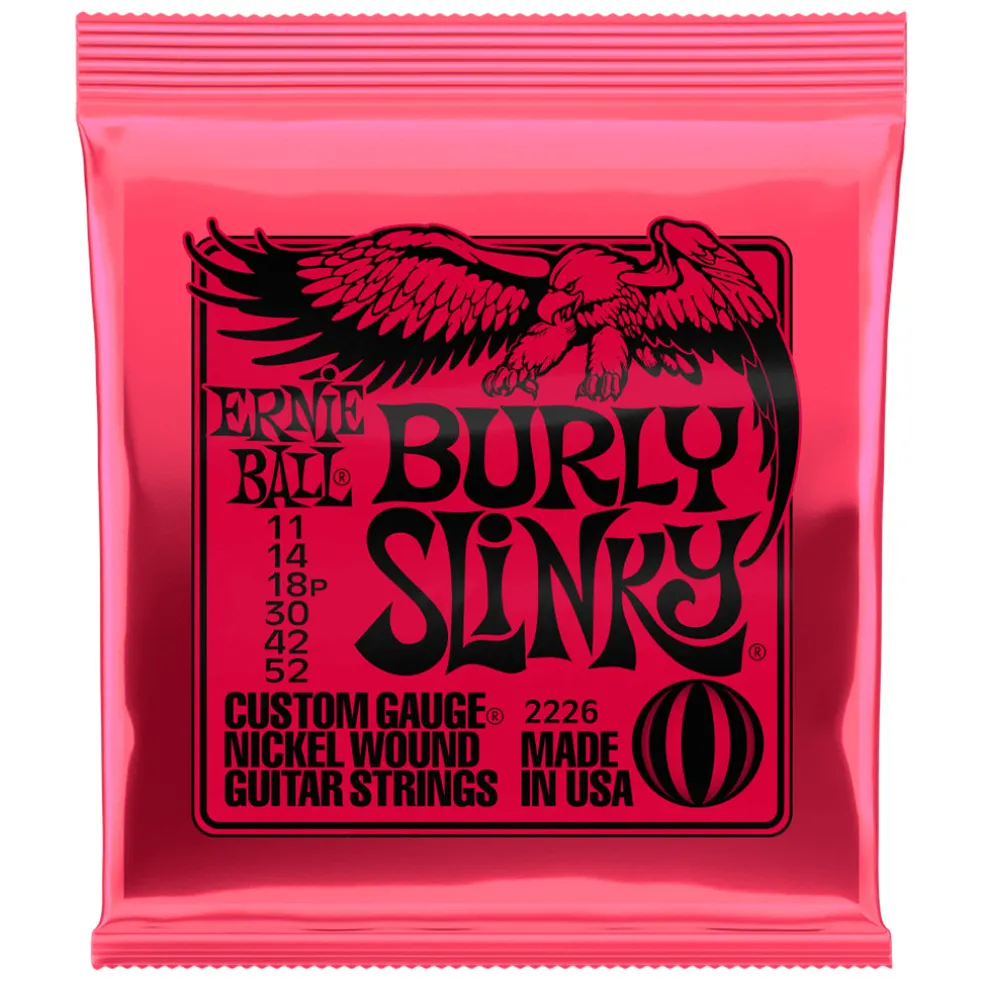Ernie Ball Burly Slinky Nickelwound Electric Guitar Strings, 11-52 Gauge
