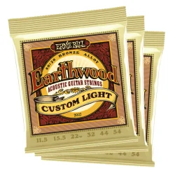 Ernie Ball Earthwood Custom Light 8020 Brnz Ac Gtr Strings 3 Pk 11.5 54
