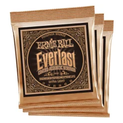 Ernie Ball Earthwood Extra Light Phos Brnz Ac Gtr Strings 3 Pk 10 50