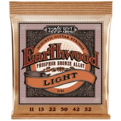 Ernie Ball Earthwood Light Phosphor Bronze Acoustic Guitar String, 11-52 Gauge