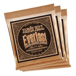 Ernie Ball Earthwood Med Light Phos Brnz Ac Gtr Strings 3 Pk 12 54