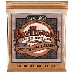 Ernie Ball Earthwood Medium Light Phosphor Bronze Acoustic Guitar String, 12-54 Gauge