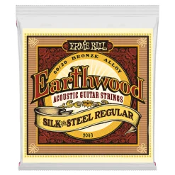 Ernie Ball Earthwood Silk and Steel Regular 80/20 Bronze Acoustic Guitar String, 13-56 Gauge