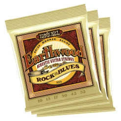 Ernie Ball Erthwd RandB wPlain G Phos Brnz Ac Gtr Strings 3 Pk 10 52