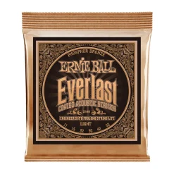 Ernie Ball Everlast Light Coated Phosphor Bronze Acoustic Guitar String, 11-52 Gauge