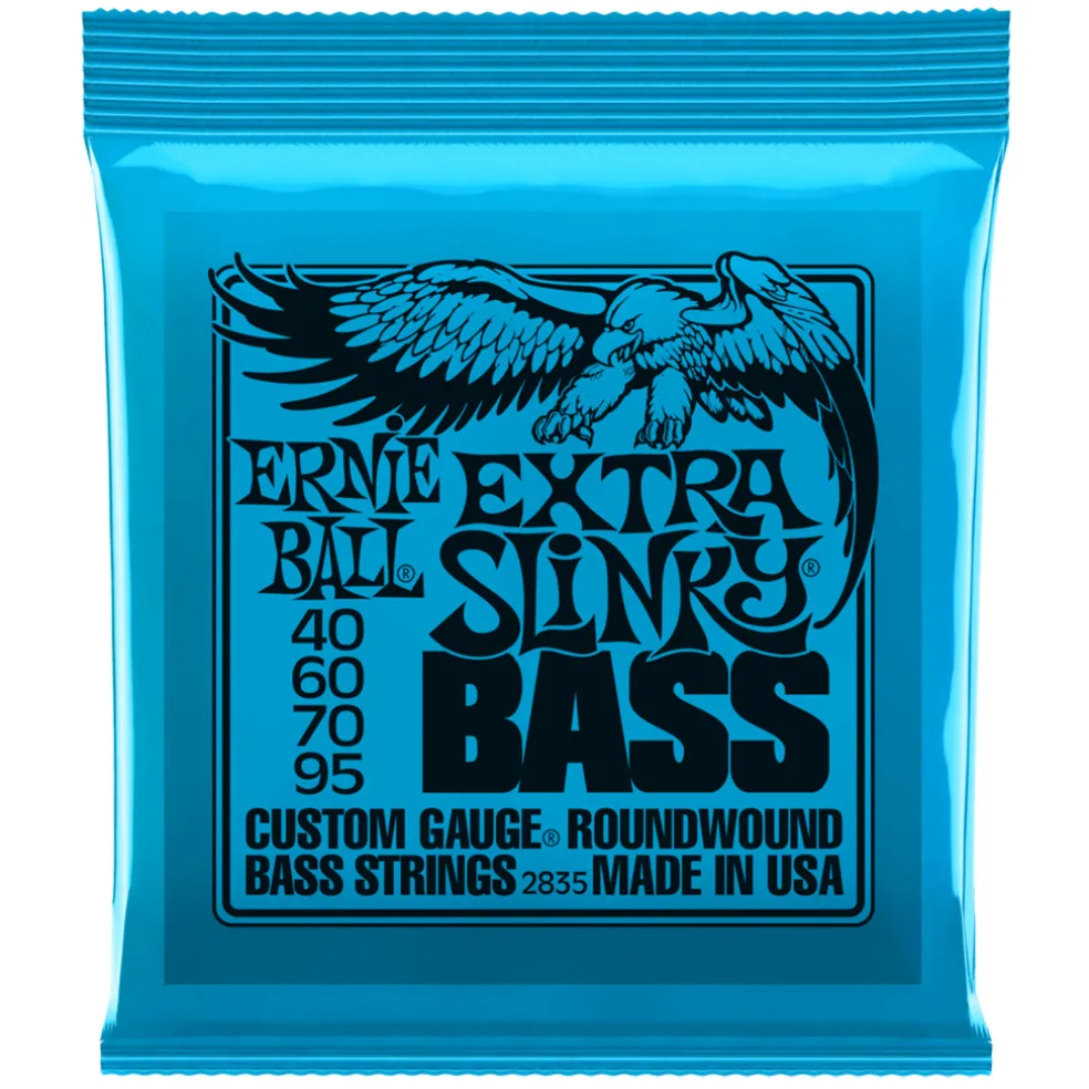 Ernie Ball Extra Slinky Nickel Wound Electric Bass String, 40-95 Gauge